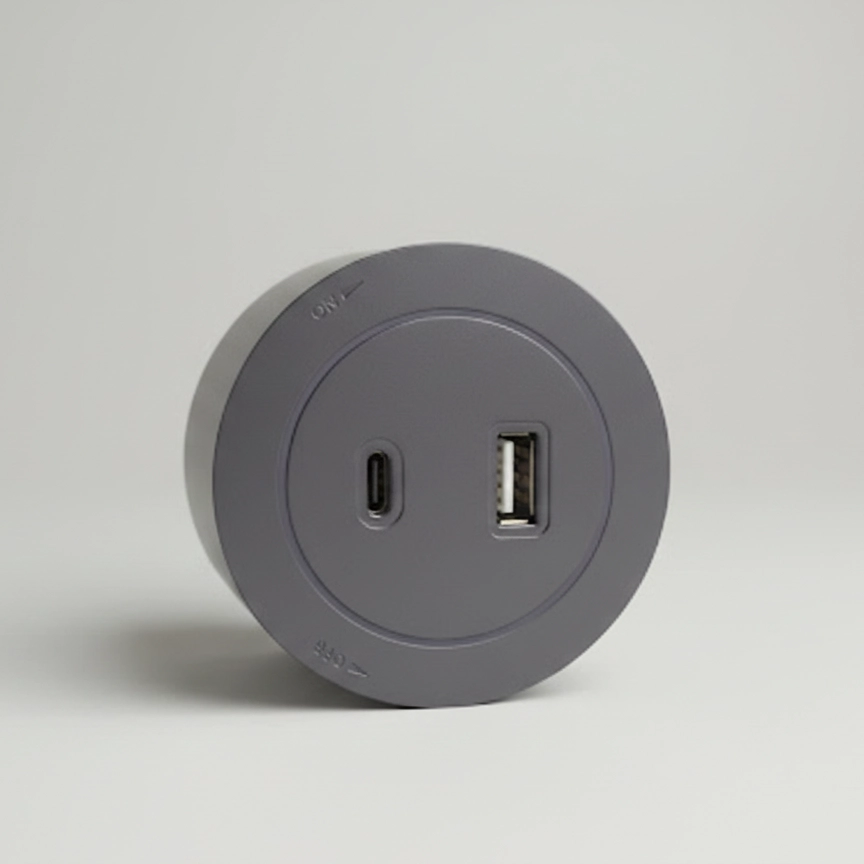 Zephara Power Track USB Type 'A' & Type 'C' Socket